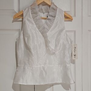 ✨ Chelsea Nites Ivory Ruffle Blouse | Elegant Occasion ✨